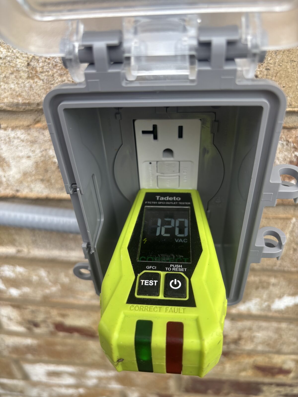 Testing a GFCI outlet for proper safety operation